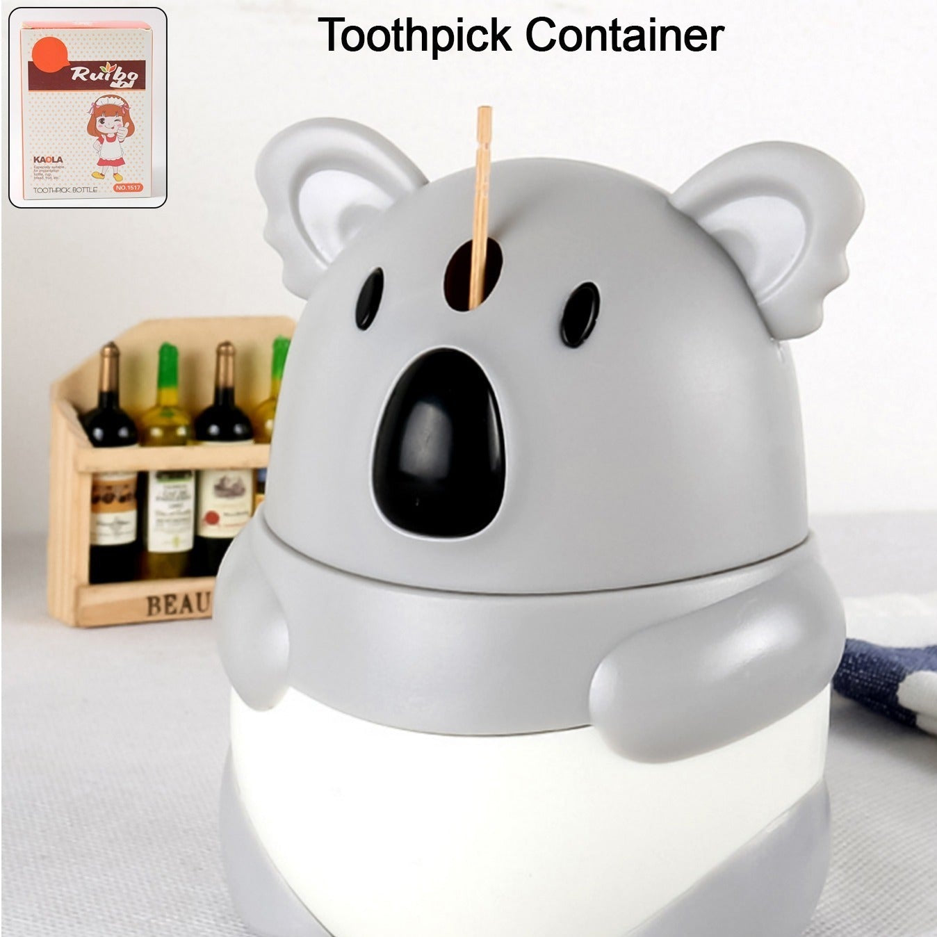 Cute Koala Shaped Toothpick Holder Dispenser (1 Pc)