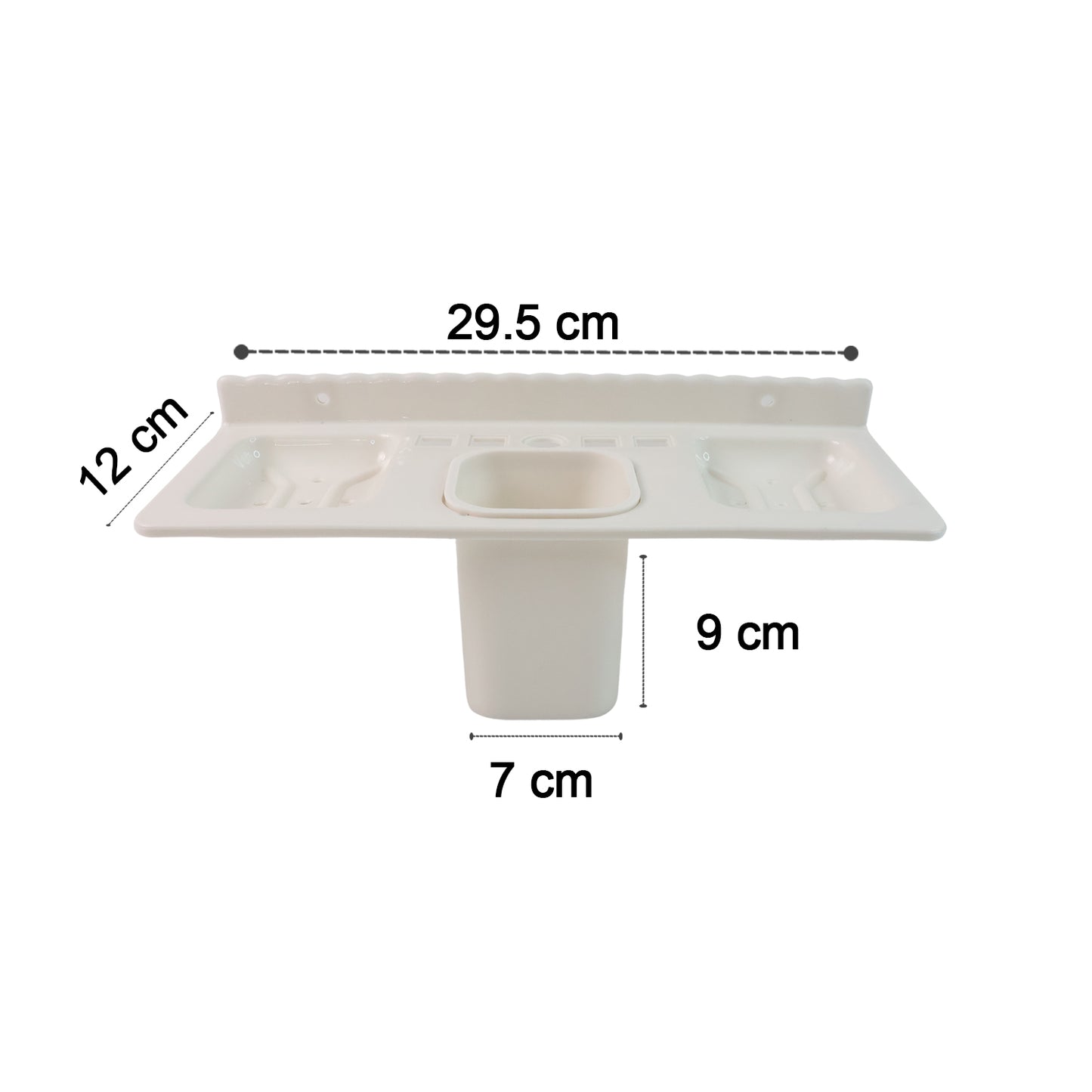 4-in-1 Wall Mount Bathroom Organizer Shelf with Tumbler Holder - 1 Pc - Happy Price - Image 6