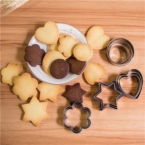 0813 Cookie Cutter Stainless Steel Cookie Cutter With Shape Heart Round Star And Flower (12 Pieces) - Happy Price - Image 2