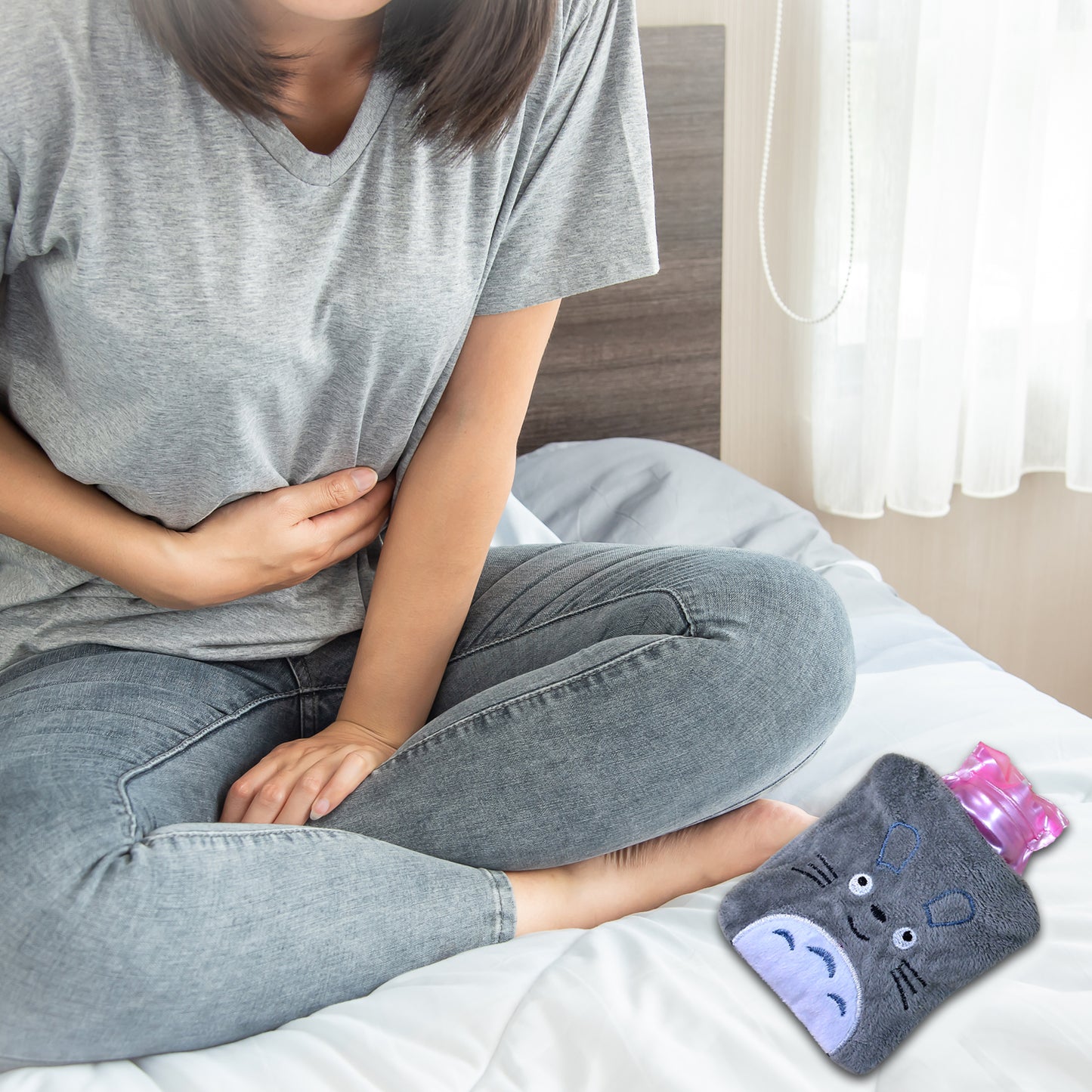 Totoro Cartoon Hot Water Bag Small Hot Water Bag With Cover For Pain Relief Neck Shoulder Pain And Hand Feet Warmer Menstrual Cramps. - Happy Price - Image 3