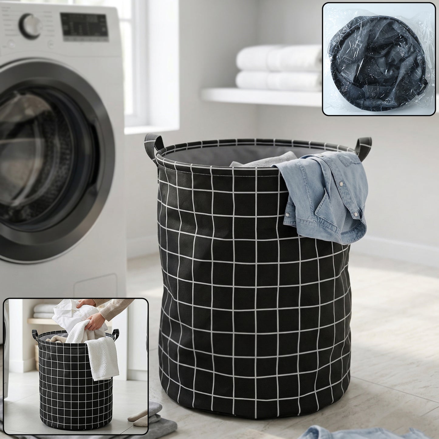 Multipurpose Foldable Laundry Storage Basket (1 Pc 44x35 Cm)