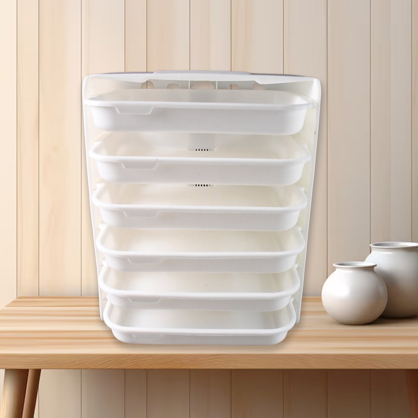 Plastic 6 Layer Wall-mounted Food Organizer Rack (1 Set) - Happy Price - Image 2