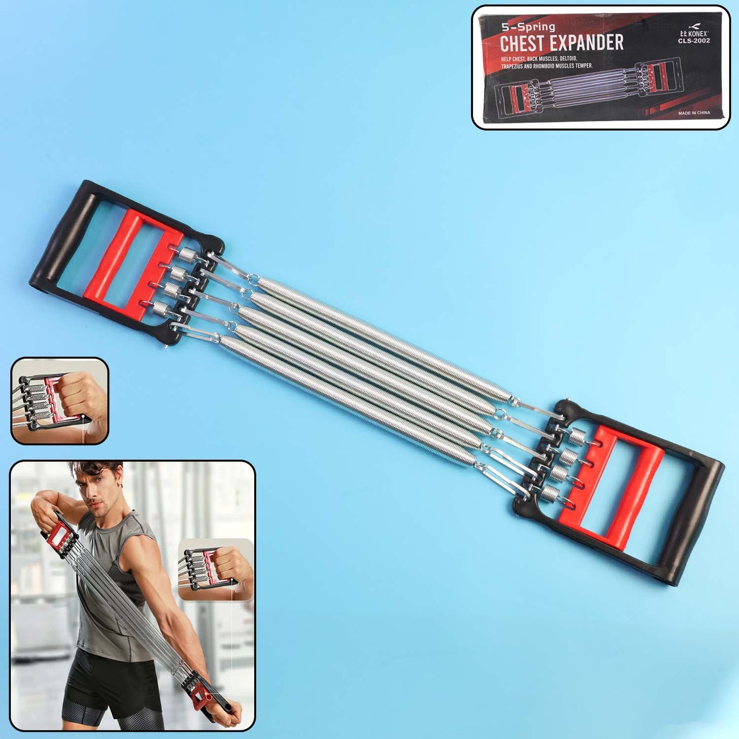 5-Spring Chest Expander for Home & Gym Workouts - Happy Price - Image 2