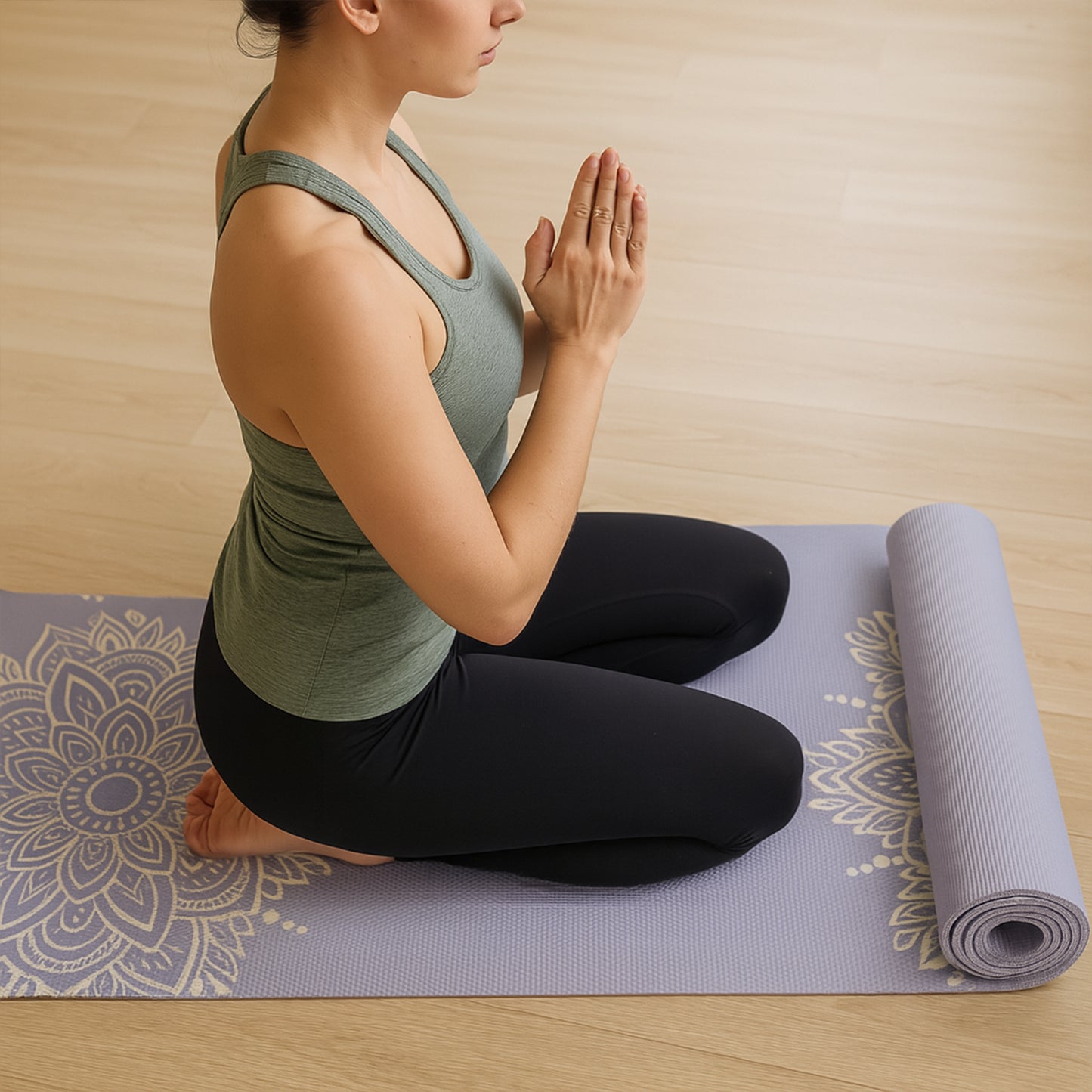 Premium Non-Slip Printed Yoga Mat for Home & Studio Workouts - Mix Color, 1 Pc - Happy Price - Image 2