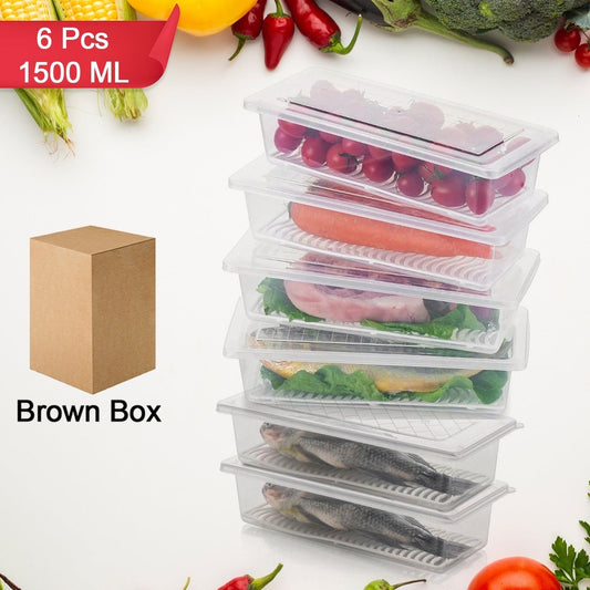 Vegetables  Fruits Freezer Storage Container (Pack Of 6pc 1500ml) - Happy Price - Image 1