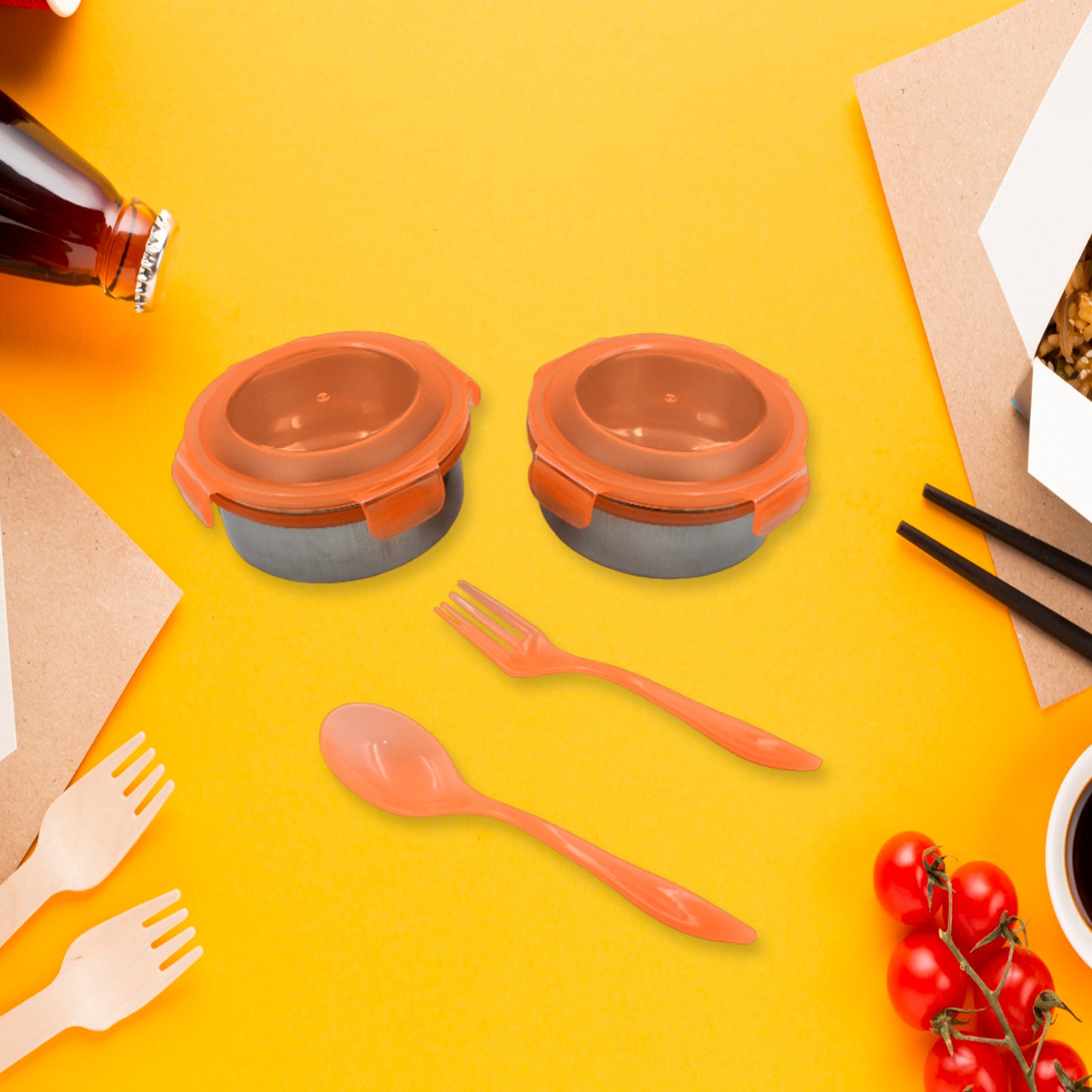 Airtight  Leak Proof Stainless Steel Container Multi Compartment Lunch Box Carry To All Type Lunch In Lunch Box  Premium Quality Lunch Box Ideal For Office  School Kids  Travelling Ideal (3 Different Lunch Box) - Happy Price - Image 3