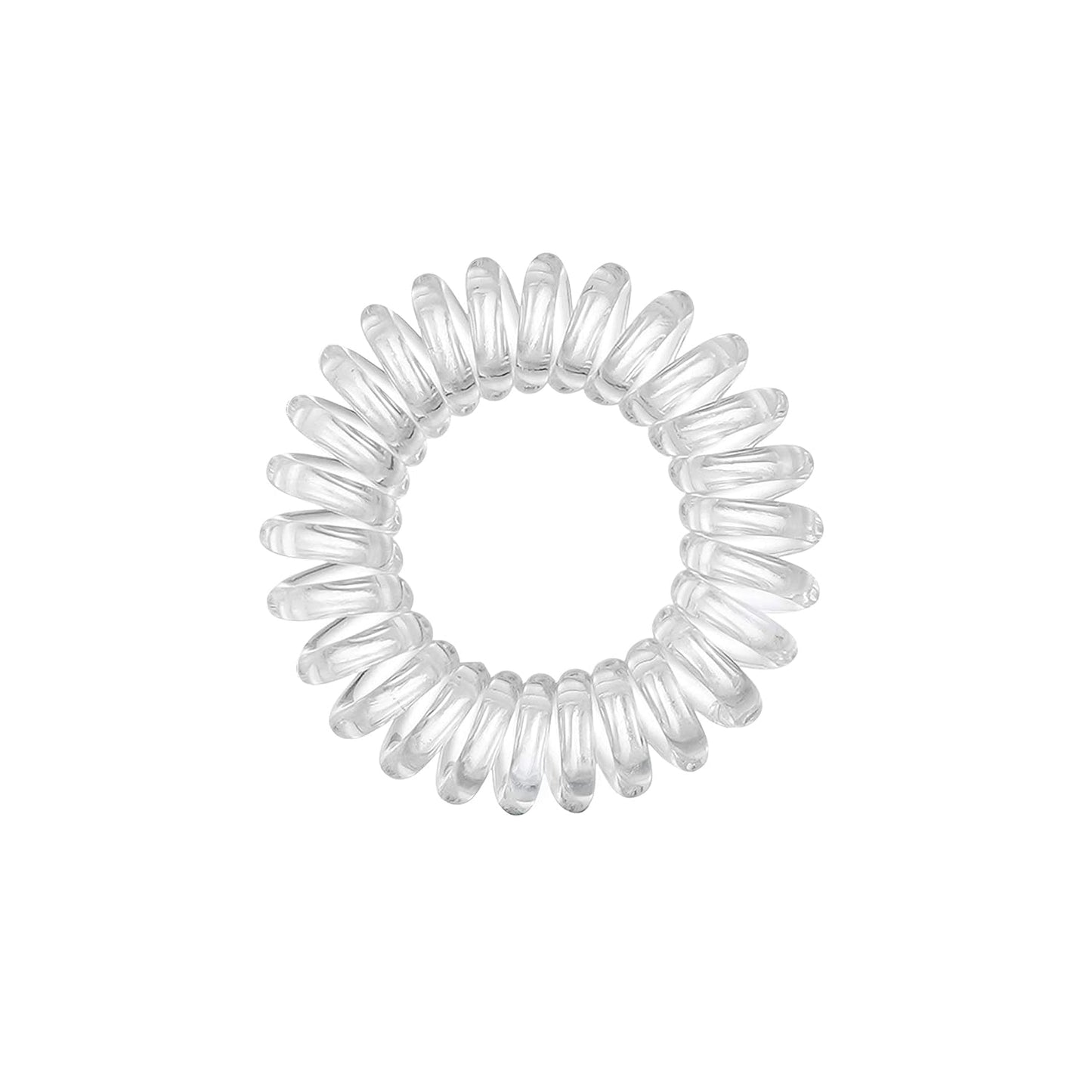 Transparent Spiral Coil Hair Band With Case 3 Pc Set