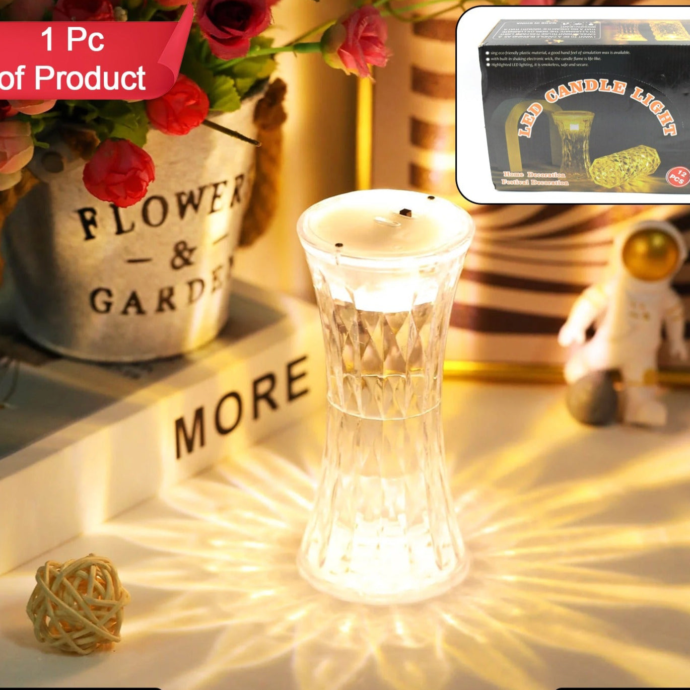 Crystal Lamp Universal Night Light Soft Lighting Eye Protection For Nursery Study Bedroom Transparent Crystal Table Soft Lighting Multipurpose For Hotel For Office For Childrens Room (12pc Moq) - Happy Price - Image 1