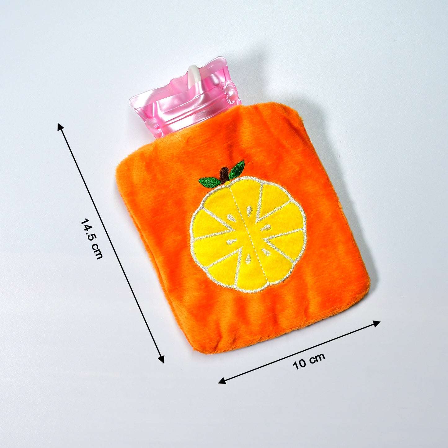 Orange Small Hot Water Bag With Cover For Pain Relief Neck Shoulder Pain And Hand Feet Warmer Menstrual Cramps. - Happy Price - Image 3