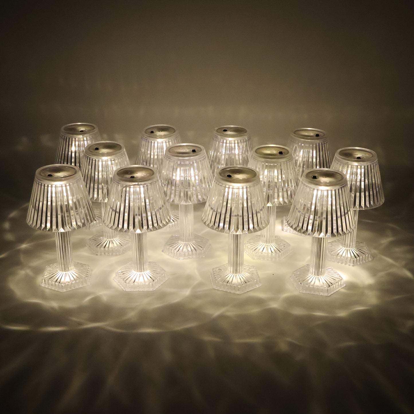 Set of 12 Crystal Effect LED Table Lamps - Battery Operated Decorative Lights - Happy Price - Image 5
