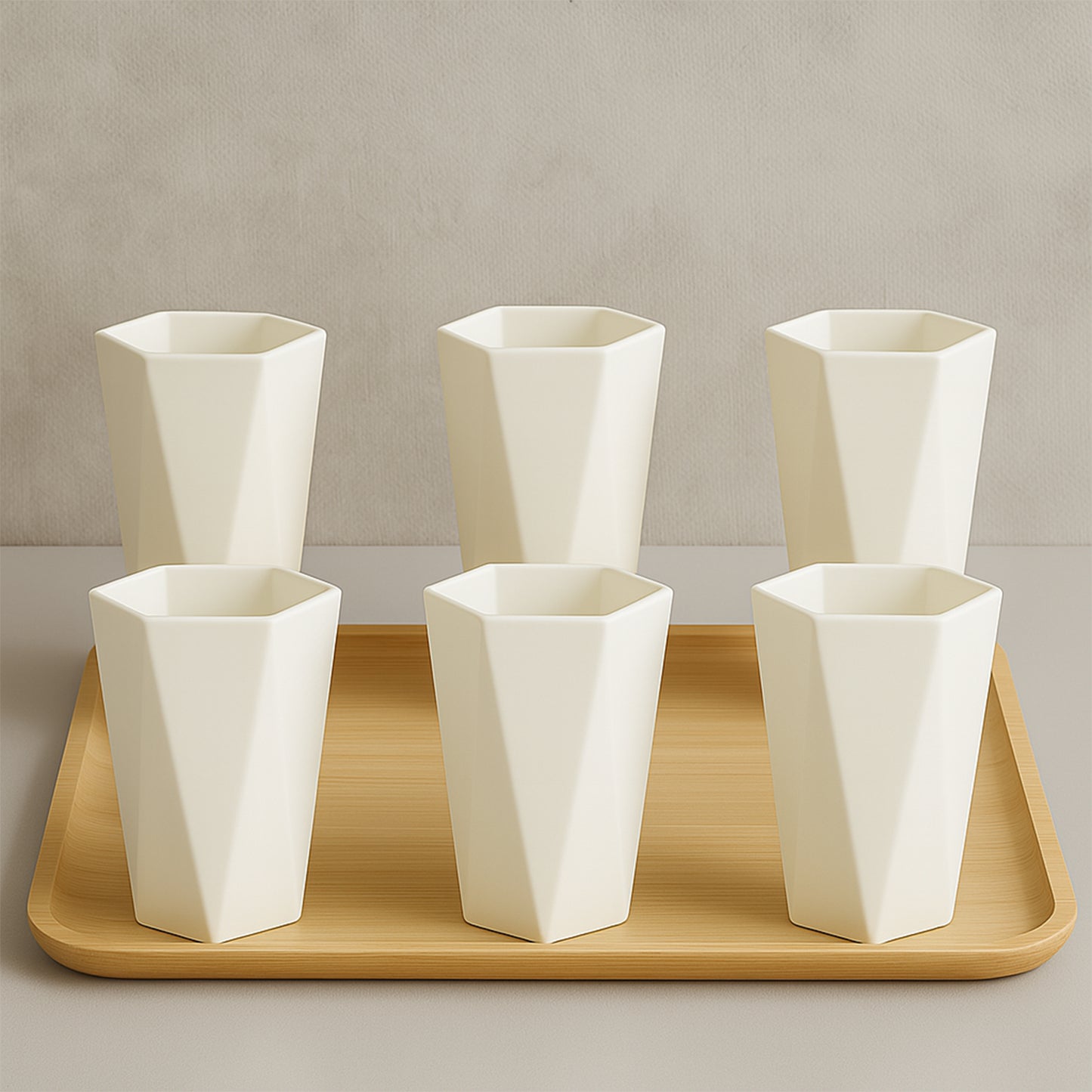 Hexagon Shape Plastic Drinking Glass Set (6 Pc) - Happy Price - Image 5