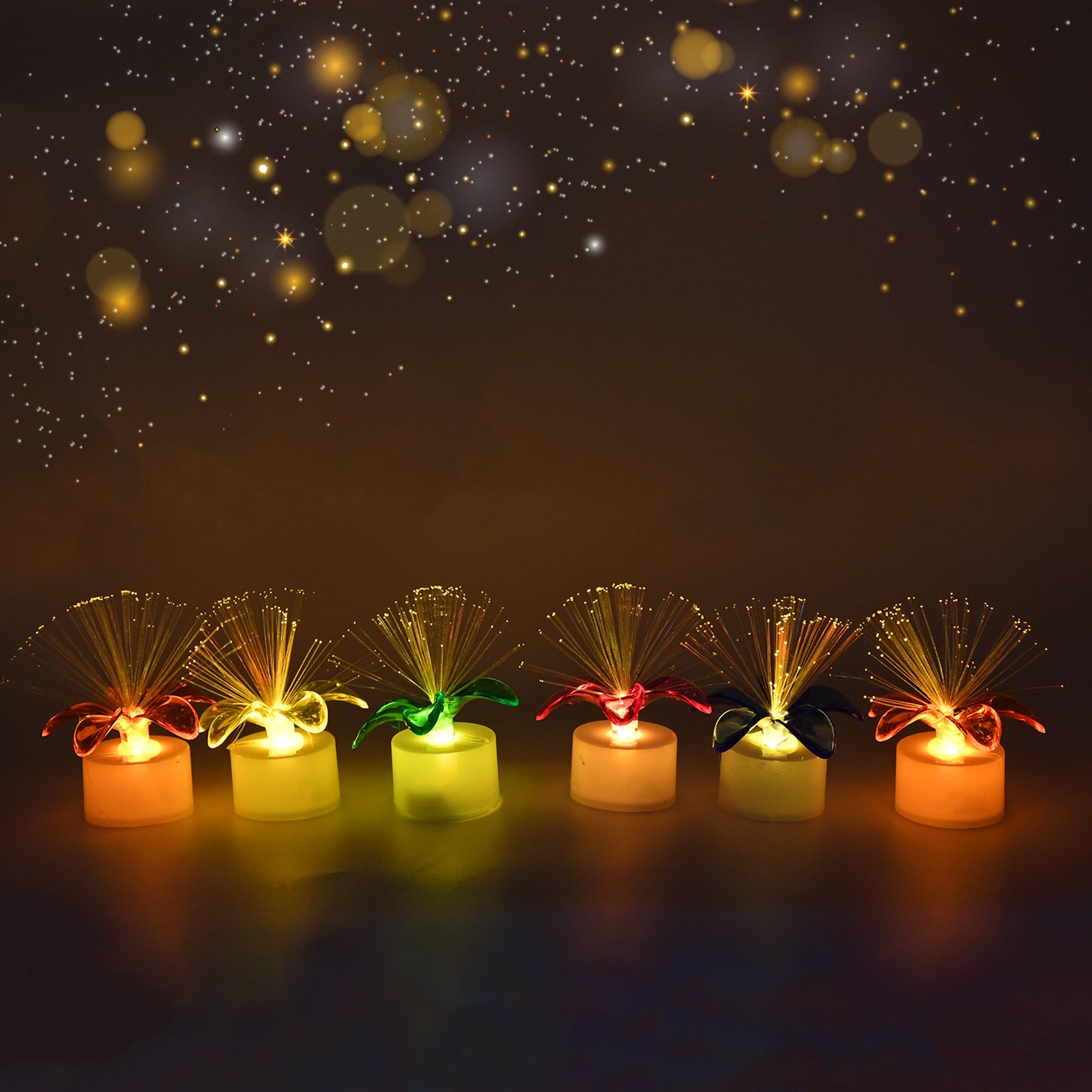 Fiber Optic Light Mini Color Change Led Table Centerpieces  Light Up Candle - Pack Of 12 - Happy Price - Image 3