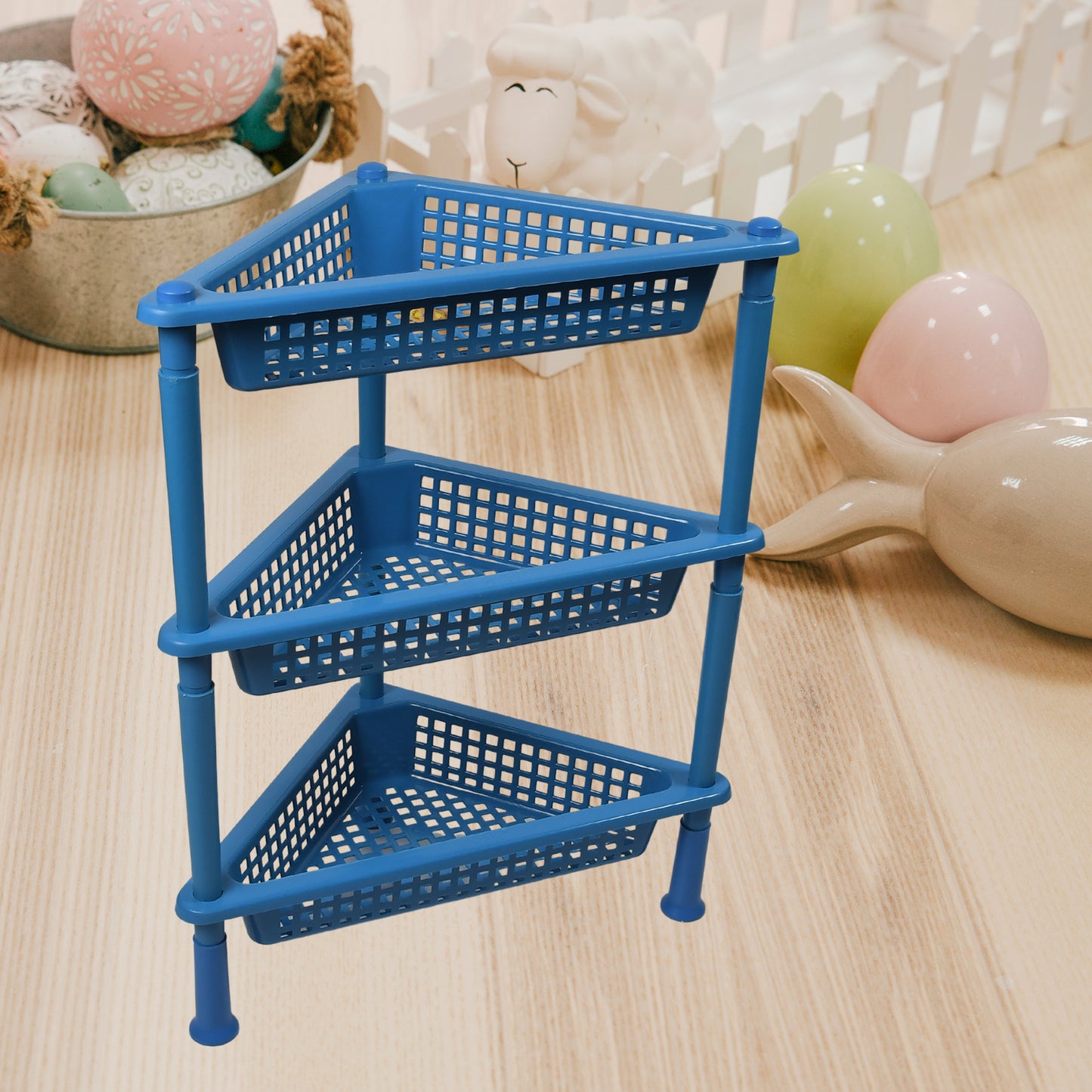 Triangle Storage Plastic 3-tier  Rack Shelf For Kitchen Living Room Bathroom Office - Happy Price - Image 3