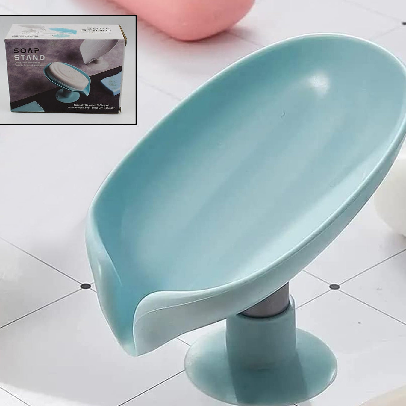 Soap Holder Stand Self Draining Soap Dish Holder Soap Box (1 Pc) - Happy Price - Image 1