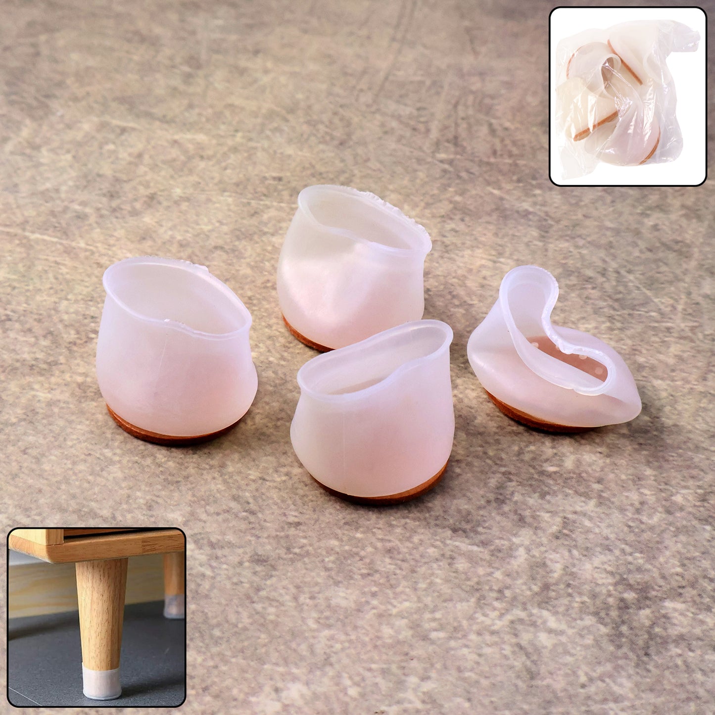 Silicone Furniture Leg Protectors - 4 Pc Set, Mixed Colours - Happy Price - Image 2