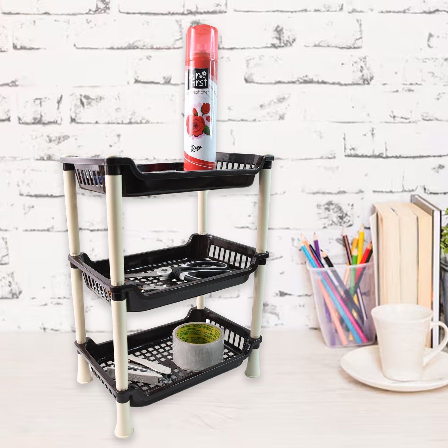 Apex Small Multiuse Plastic Storage Rack Organizer 3-tier - Happy Price - Image 3