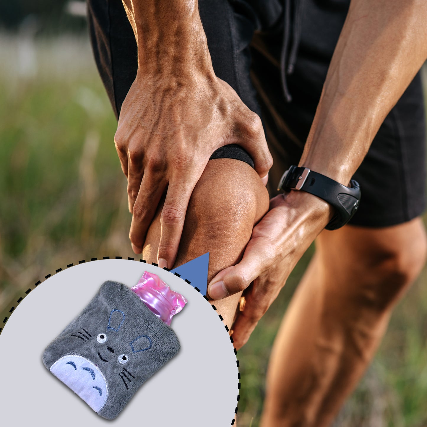 Totoro Cartoon Hot Water Bag Small Hot Water Bag With Cover For Pain Relief Neck Shoulder Pain And Hand Feet Warmer Menstrual Cramps. - Happy Price - Image 2