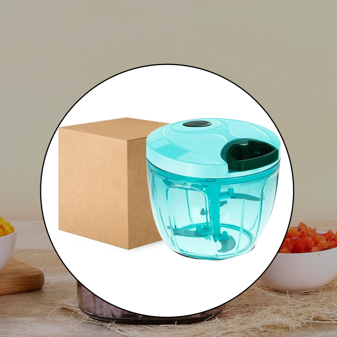 Manual Stainless Steel Compact Extra Sharp Hand Held Vegetable Chopperslicer With 5 Blades (750 Ml) - Happy Price - Image 1