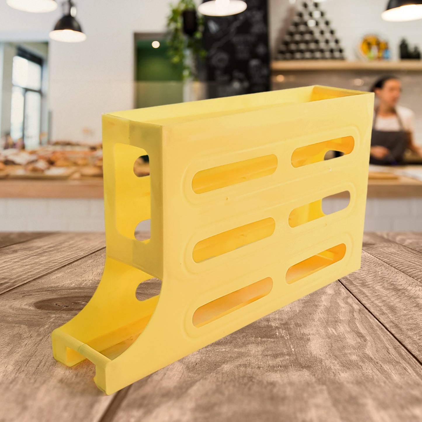 3-Layer Rolling Egg Holder Dispenser for Fridge - Automatic Gravity Feed Organizer (1 Pc) - Happy Price - Image 3