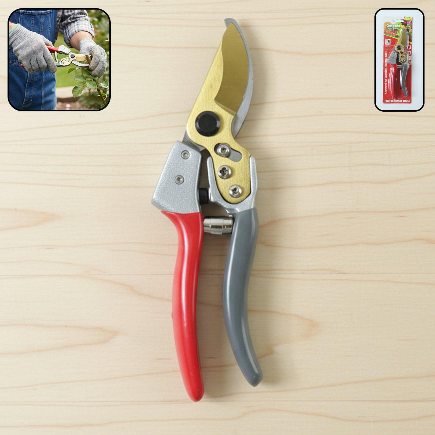 8 Inch Garden Pruning Shears - Sharp Blade Secateurs (1 Pc) - Happy Price - Image 2