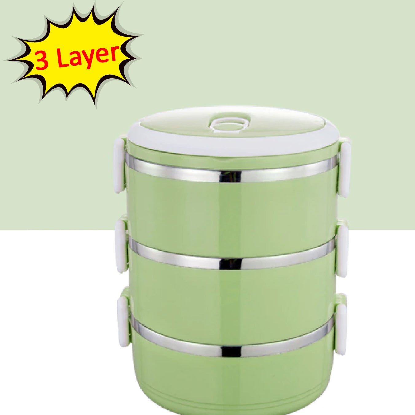 Multi Layer Stainless Steel Hot Lunch Box (3 Layer) - Happy Price - Image 1