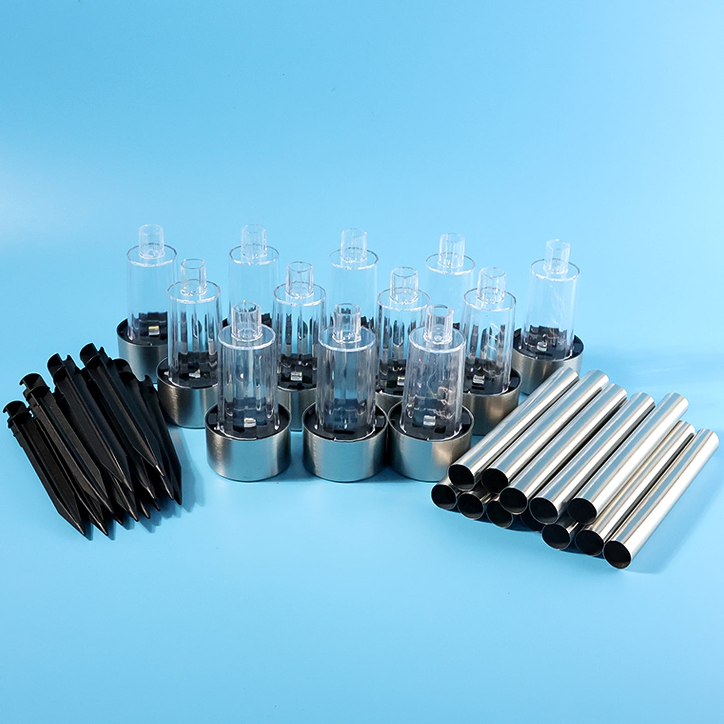 12 Pc Solar Garden Lights Set - Stainless Steel Outdoor Pathway Lamps - Happy Price - Image 5