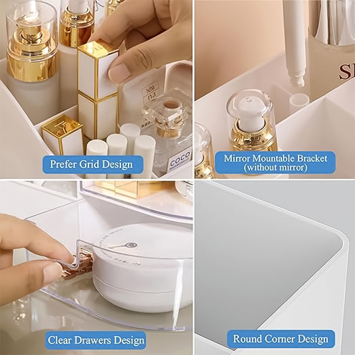 Multi-functional Plastic Vanity Storage Box - Happy Price - Image 6