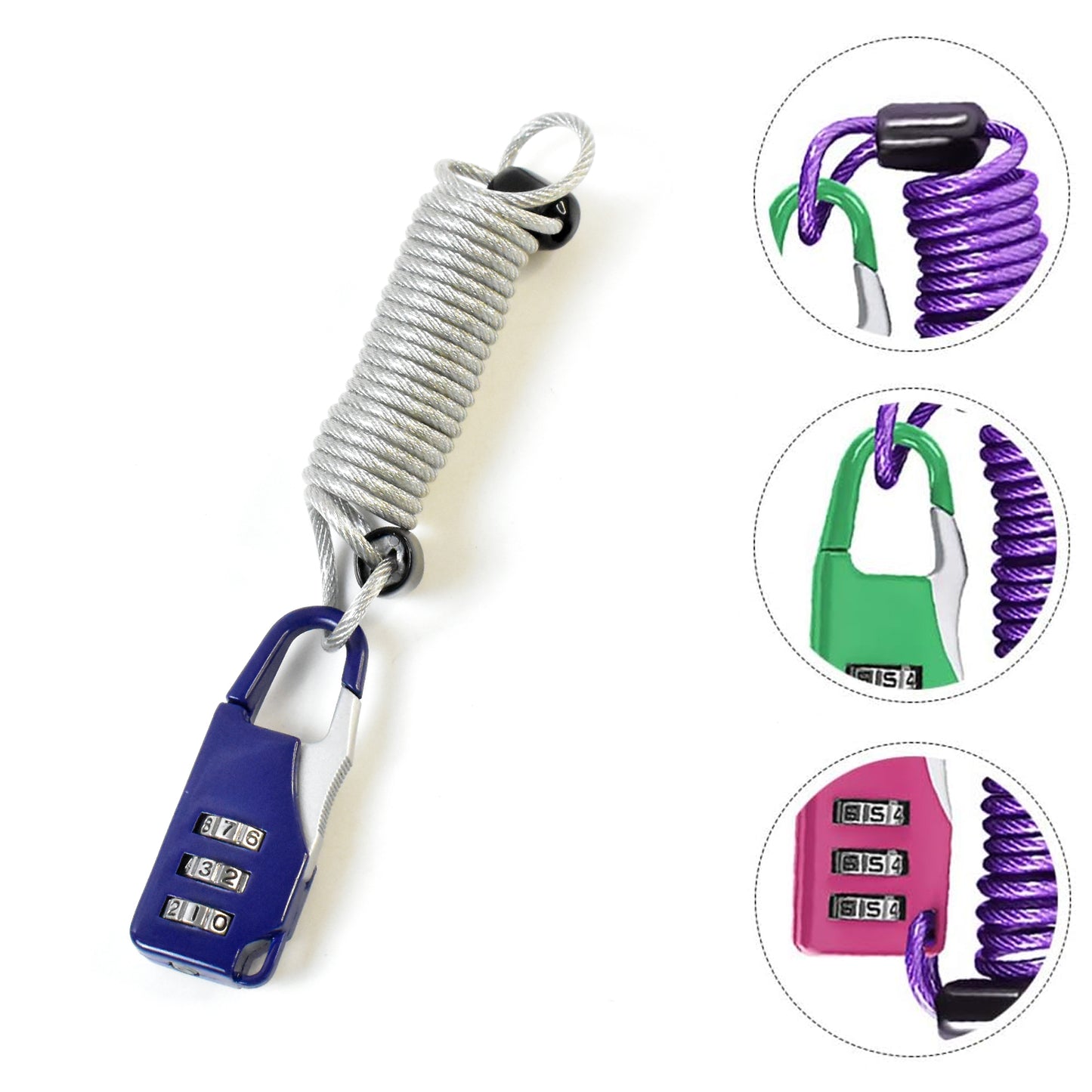 Anti-theft Dial Lock Padlock 3-digit Built-in Wire (1 Pc) - Happy Price - Image 2