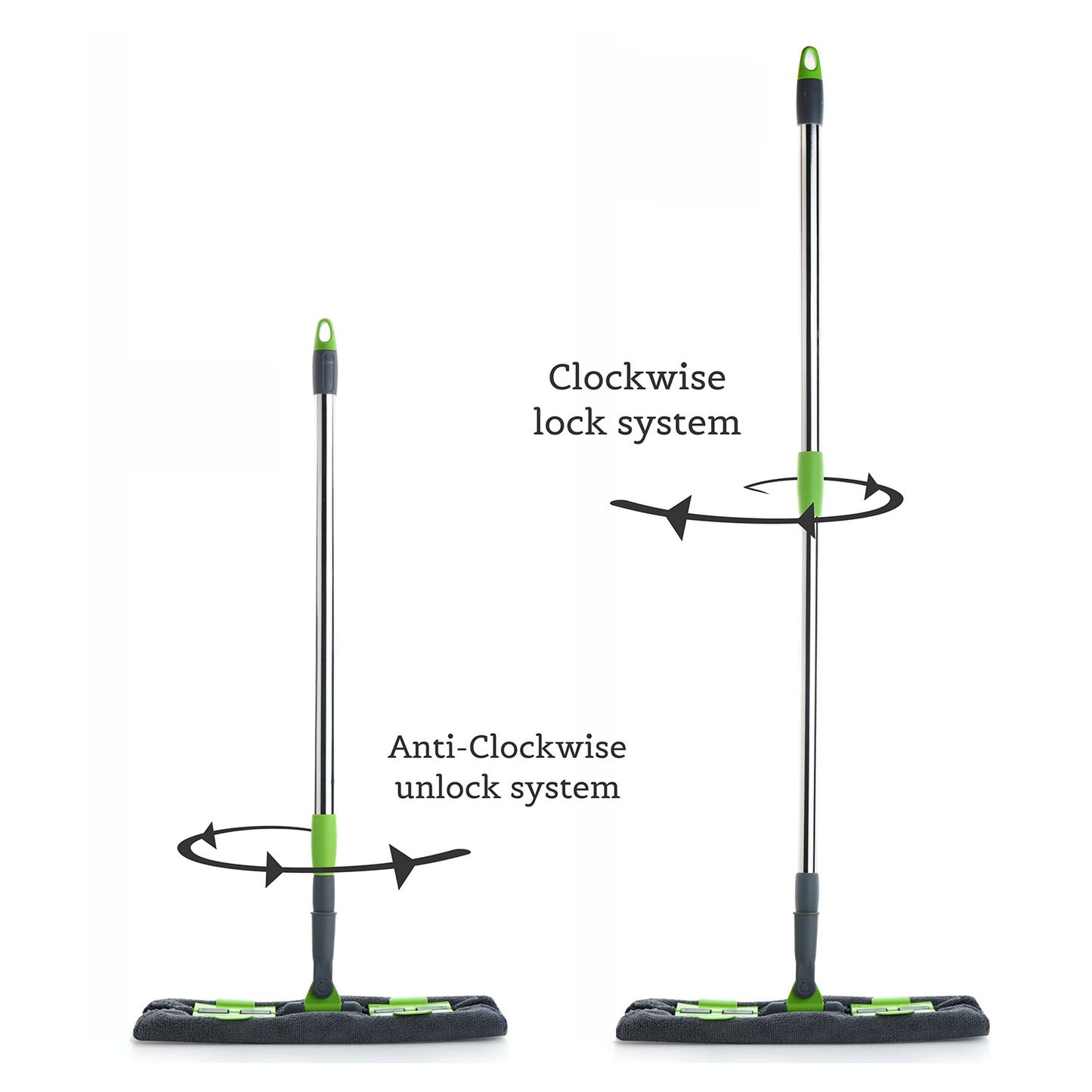 Multipurpose Wet And Dry Cleaning Microfiber Flat Mop Floor Cleaning Mop With  360 Degree Rotating Head And Telescopic Handle Steel Rod Long Handle Dry Mops Standard (1 Piece Multi-colour) - Happy Price - Image 5
