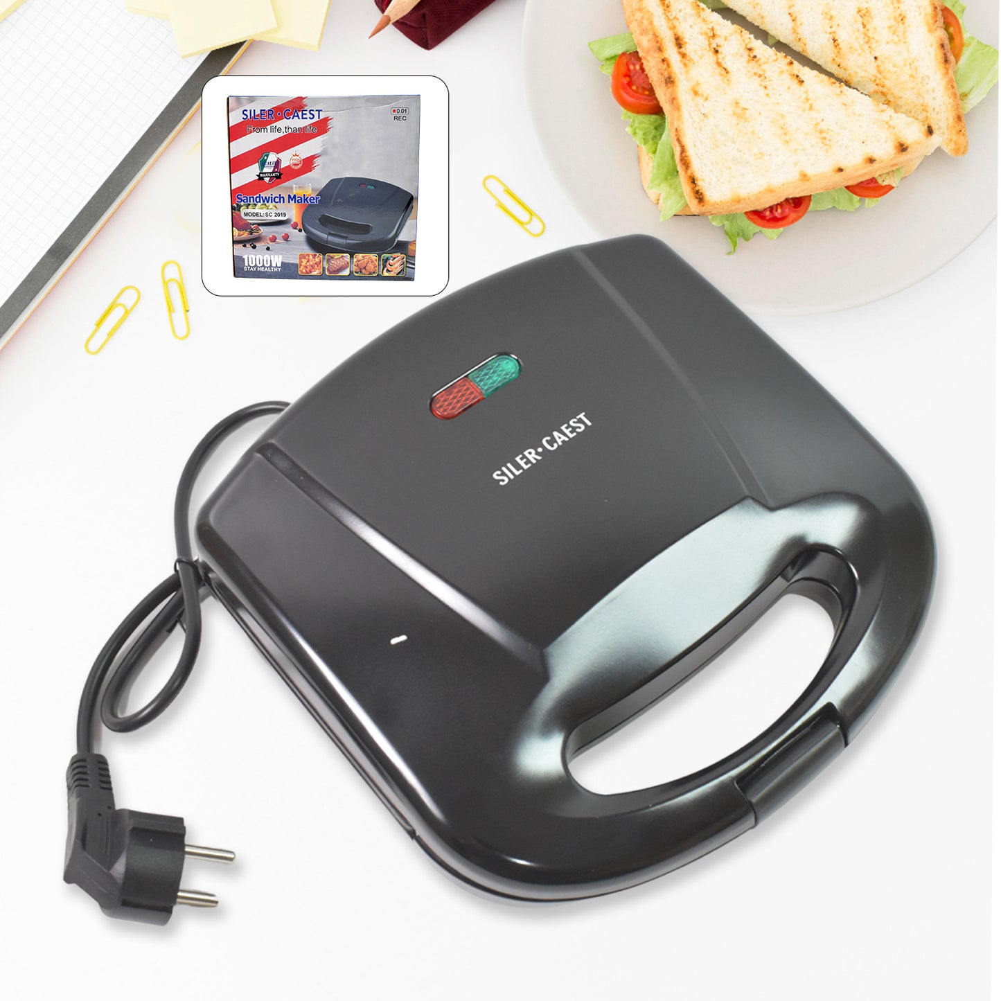 Sandwich Maker Makes Sandwich Non-stick Plates Easy To Use With Indicator Lights - Happy Price - Image 2