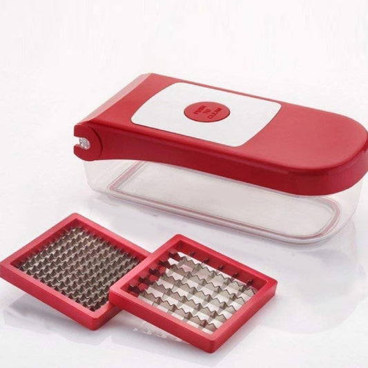 Ganesh Plastic Chopper Vegetable And Fruit Cutter Red - Happy Price - Image 1