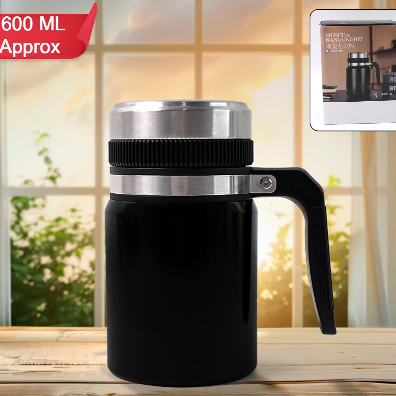 Stainless Steel Vacuum Cofee Cup With Non Slip Scalding (600ml Approx) - Happy Price - Image 1