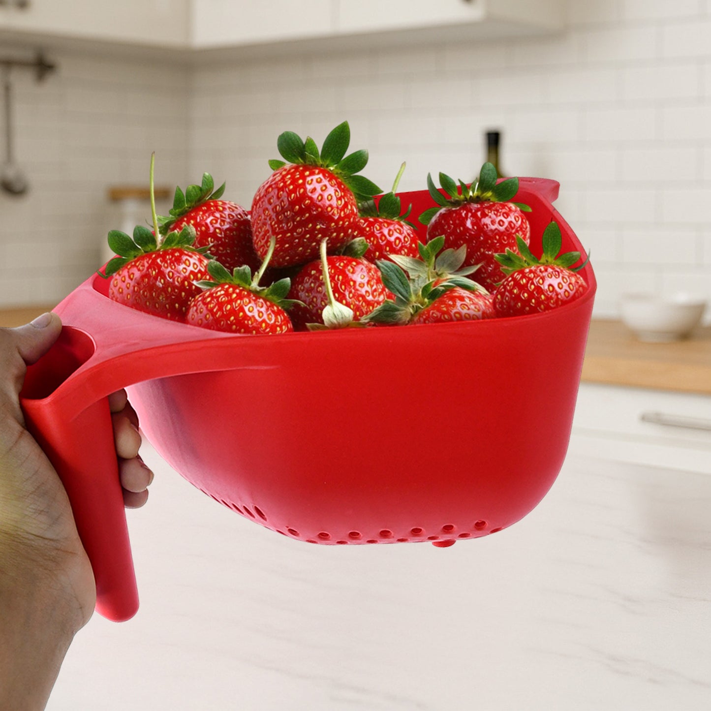 Apex Multi-functional Plastic Strainer Bowl With Ergonomic Handle (1 Pc) - Happy Price - Image 6