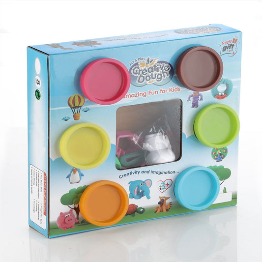 Non-toxic Creative 50 Dough Clay Mould 5 Different Colors (Pack Of 6 Pcs) - Happy Price - Image 1