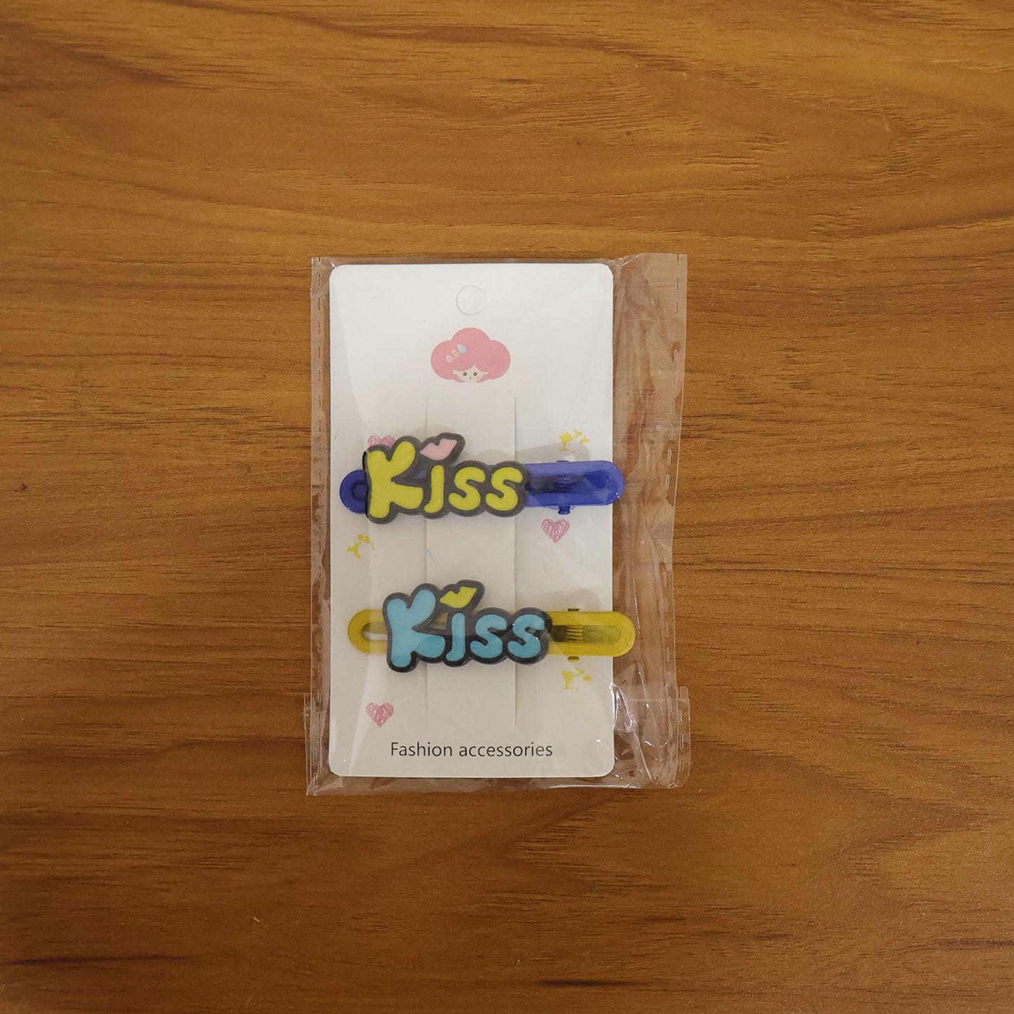 Cute "Kiss" Letter Snap Hair Clips - 2 Pc Set for Girls & Women - Happy Price - Image 7