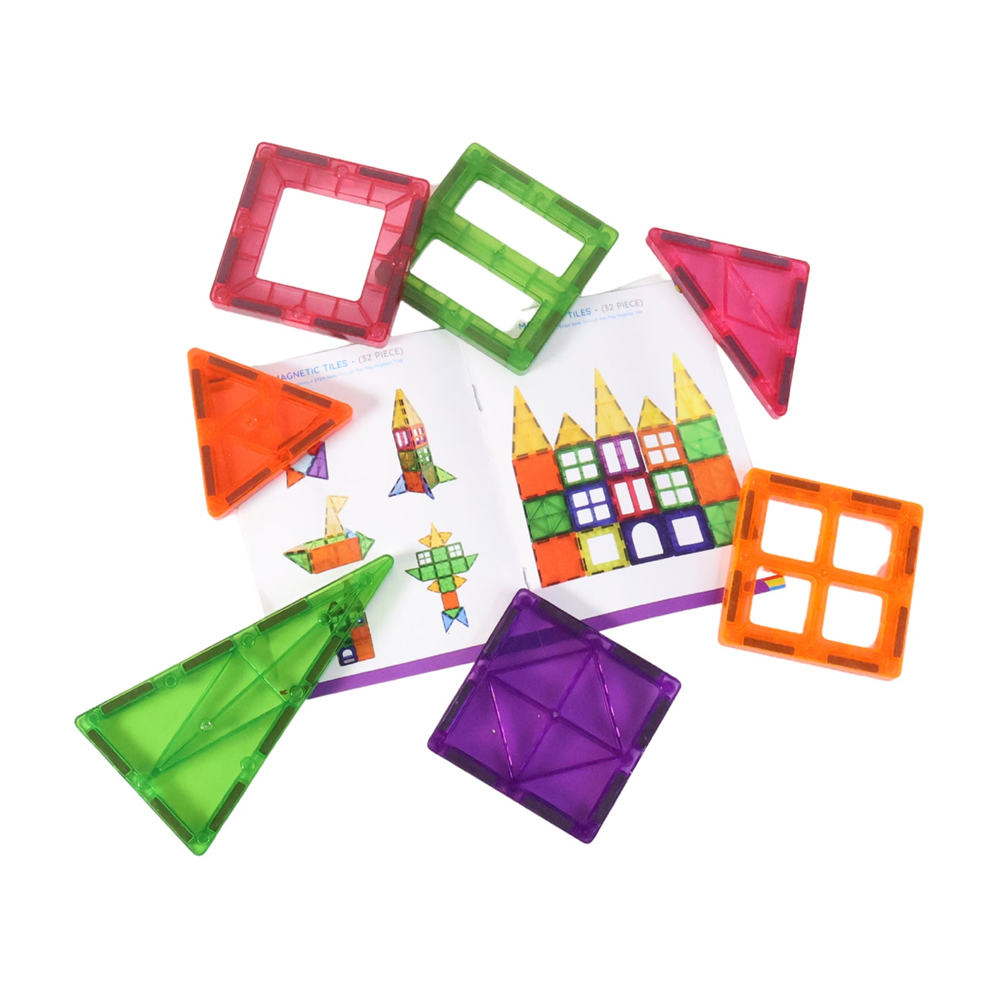 32 Piece Magnetic Building Tiles Set for Kids - STEM Learning Blocks - Happy Price - Image 2