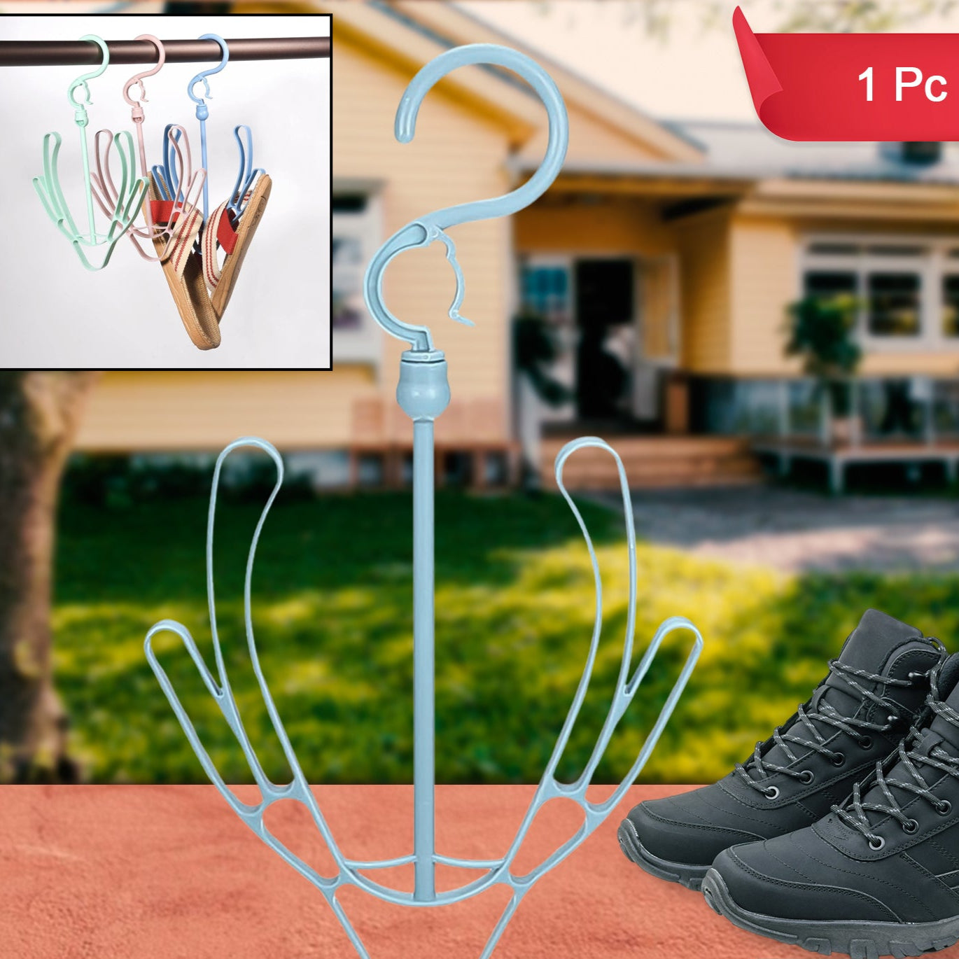 Small Shoes Drying Hanger Rotatable Shoe Hanging Racks (1pc) - Happy Price - Image 1