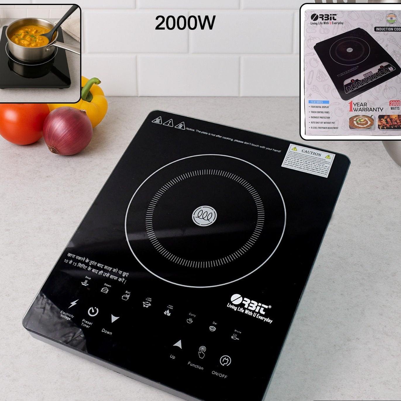 Orbit 2000W Induction Cooker with Touch Control - Fast & Energy Efficient - Happy Price - Image 1