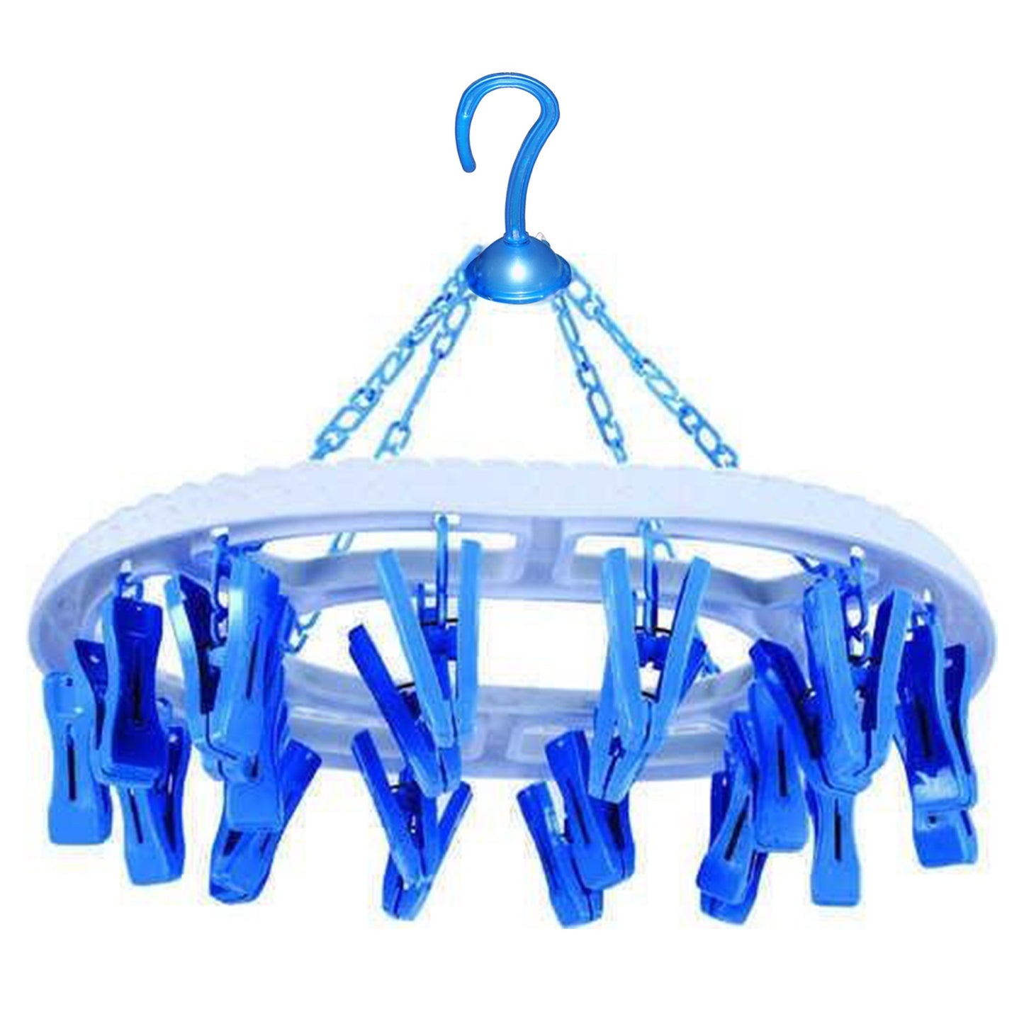 Plastic Round Cloth Drying Stand Hanger With 18 Clips (Multicolour) - Happy Price - Image 4