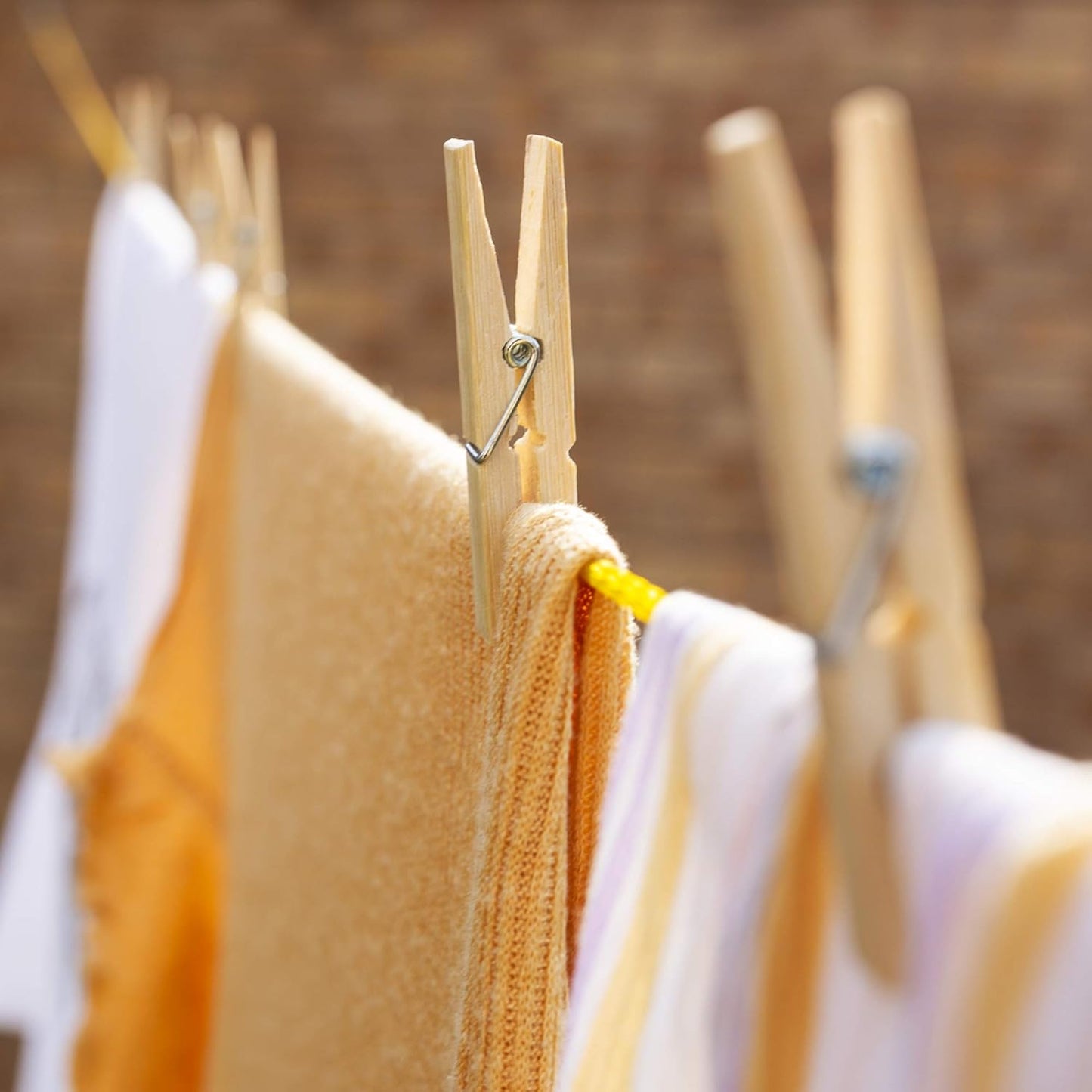 Heavy Duty Bamboo Wooden Cloth Clips  Pegs (20 Pcs Set) - Happy Price - Image 4