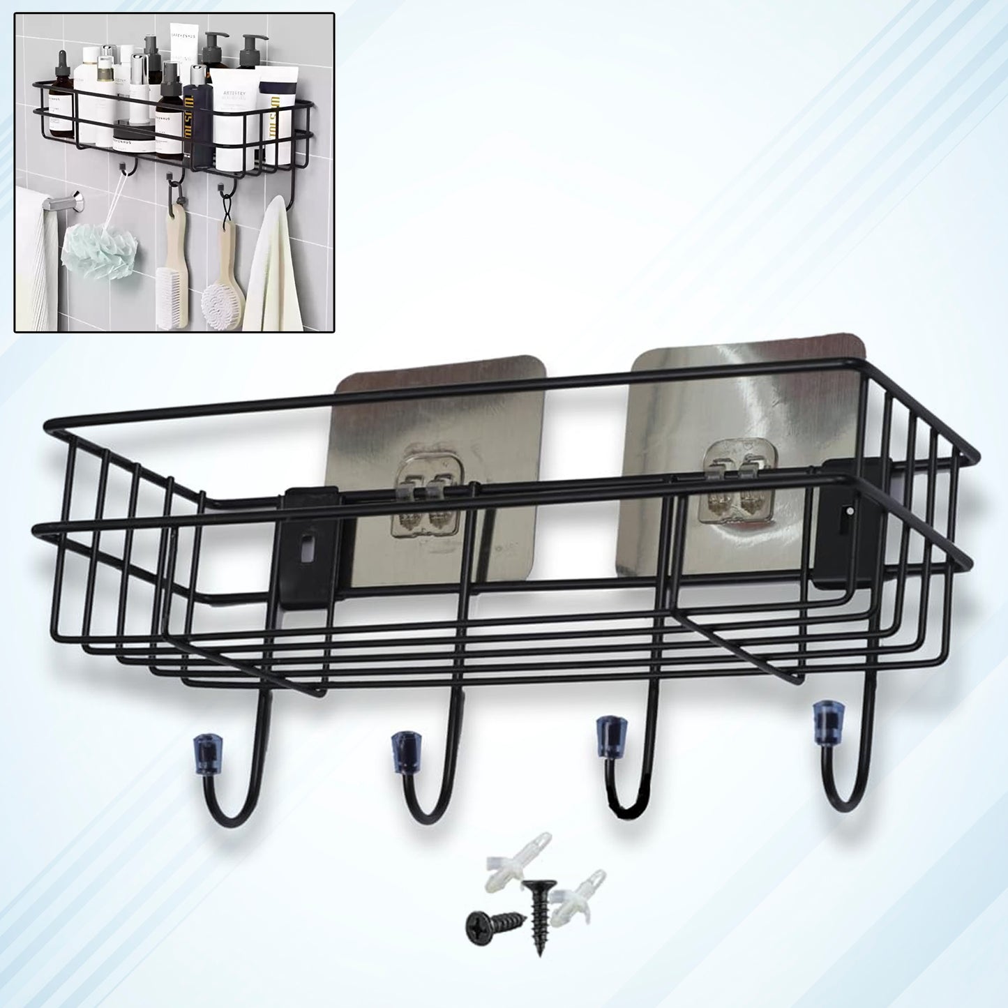3 In 1 Shower Shelf Rack For Storing And Holding Various Household Stuffs And Items Etc. - Happy Price - Image 3