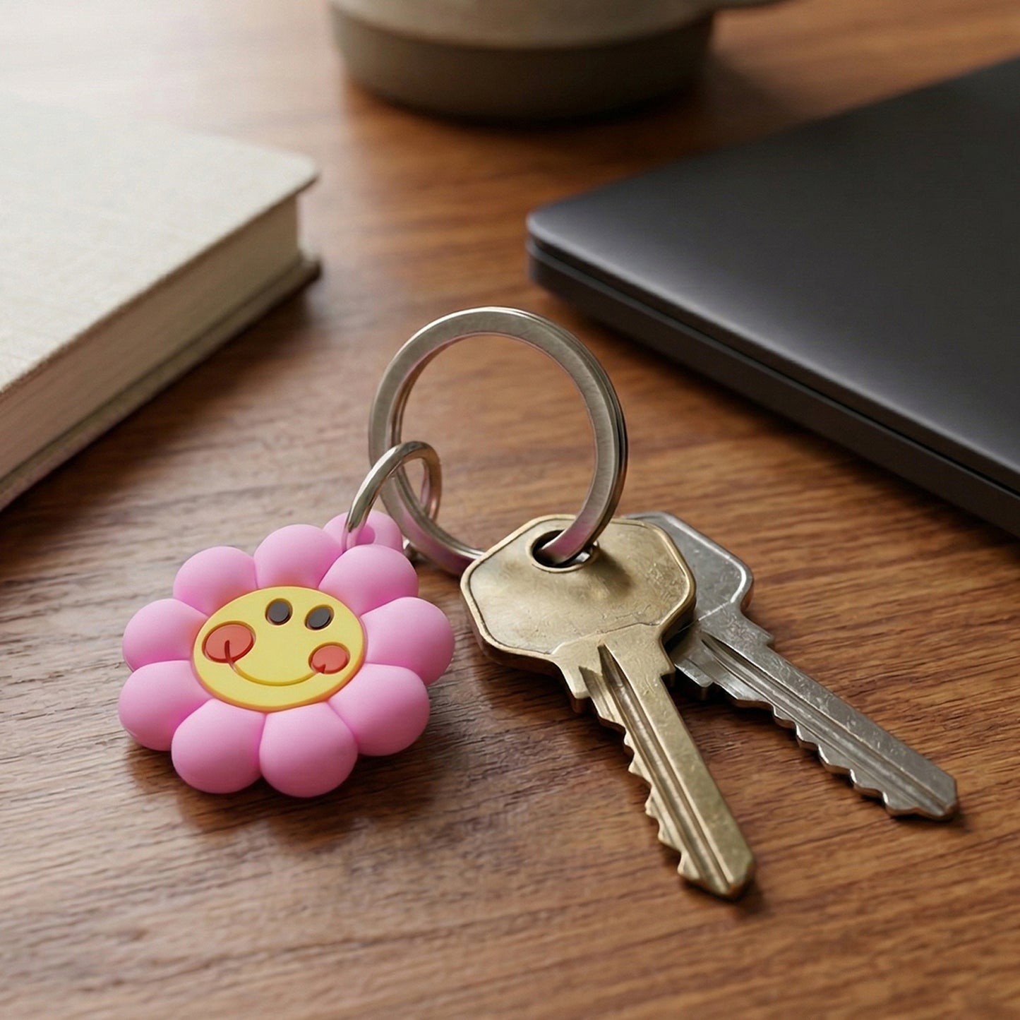 Cute Smiley Flower Shape Bag Charm Keychain Set (10 Pc)