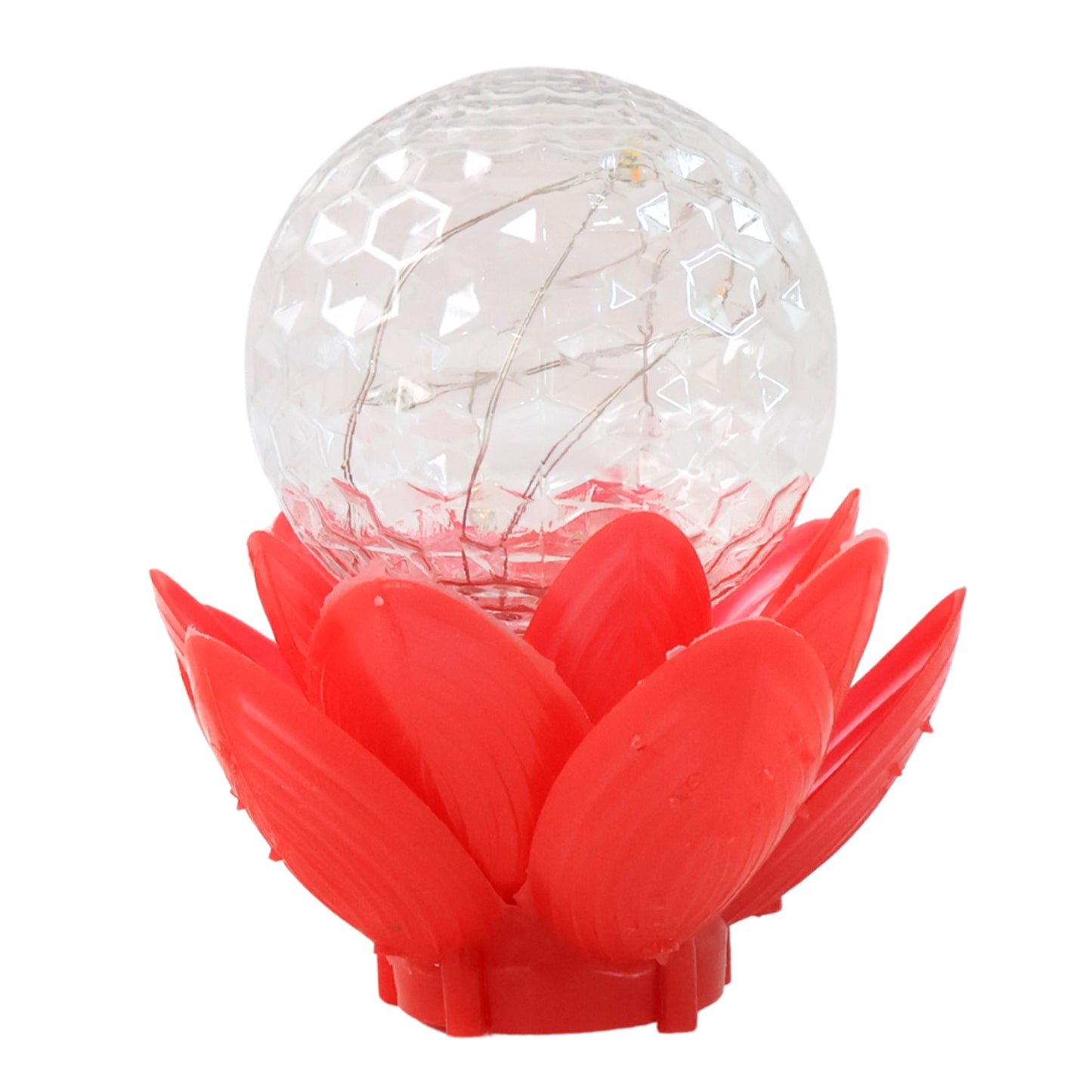 Crystal Ball Lotus LED Decorative Light - Color Changing Rotating Lamp for Home & Festivals (1 Pc) - Happy Price - Image 2