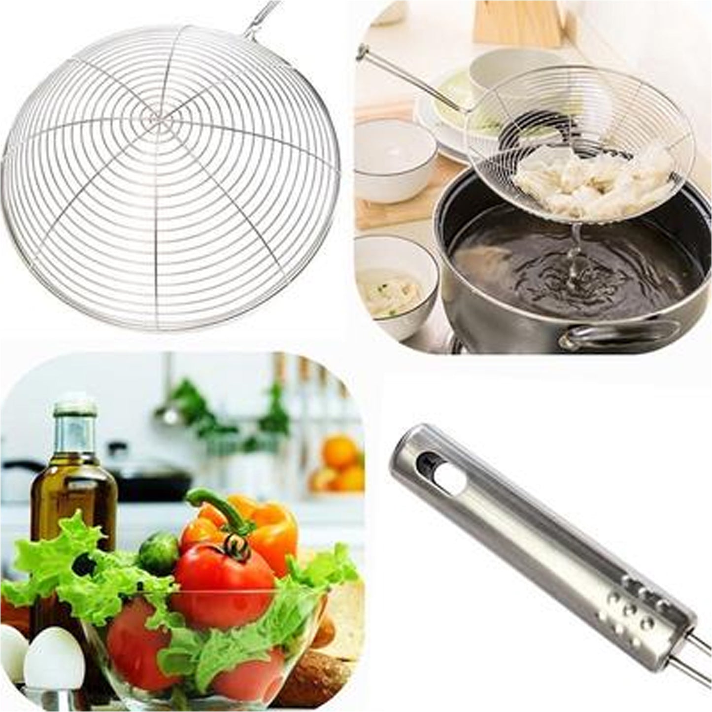 Large Oil Strainer To Get Perfect Fried Food Stuffs Easily Without Any Problem And Damage. - Happy Price - Image 6