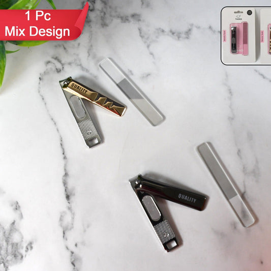 Cute Nail Clipper With Nail Catcher Nail File - Stainless Steel (1 Pc) - Happy Price - Image 1