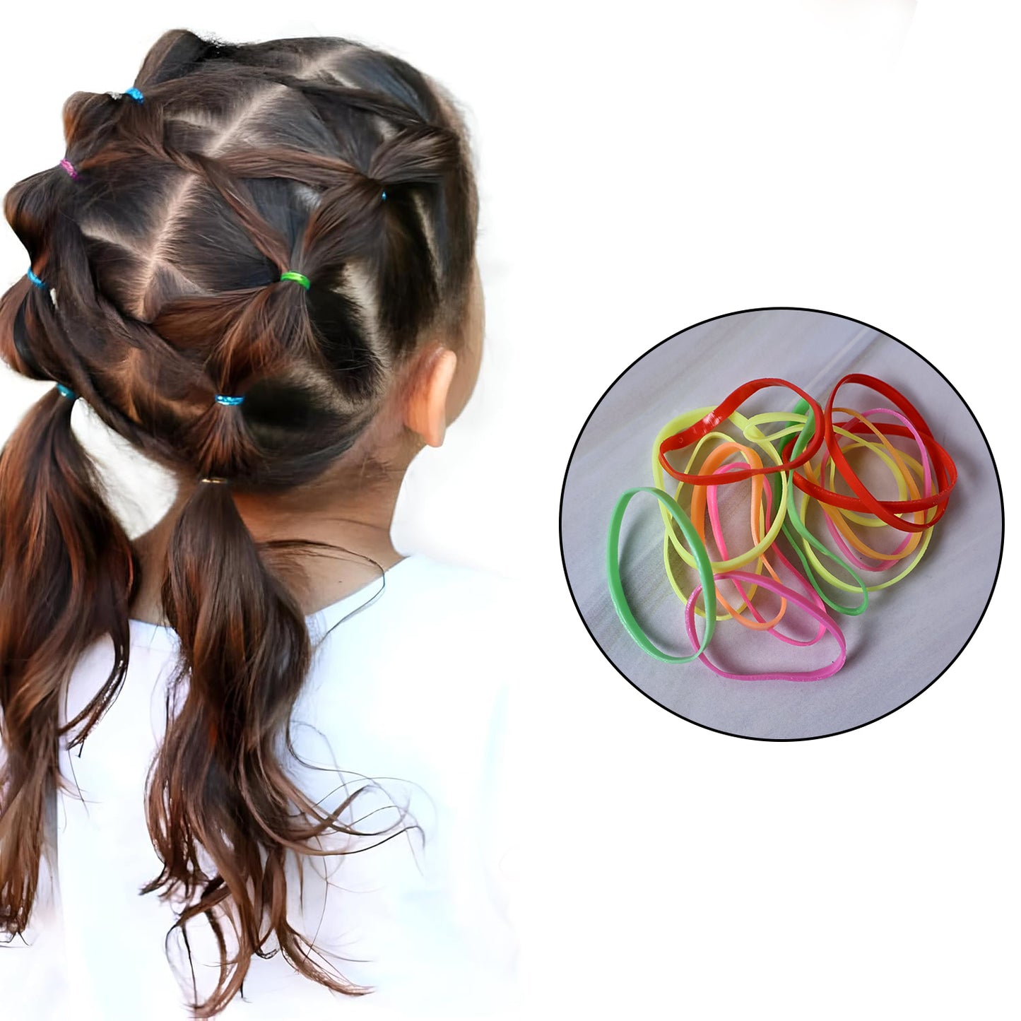 Kids Hair Accessories Set: Bands, Clips & Rubber Bands in Organizer Box (1 Set) - Happy Price - Image 6