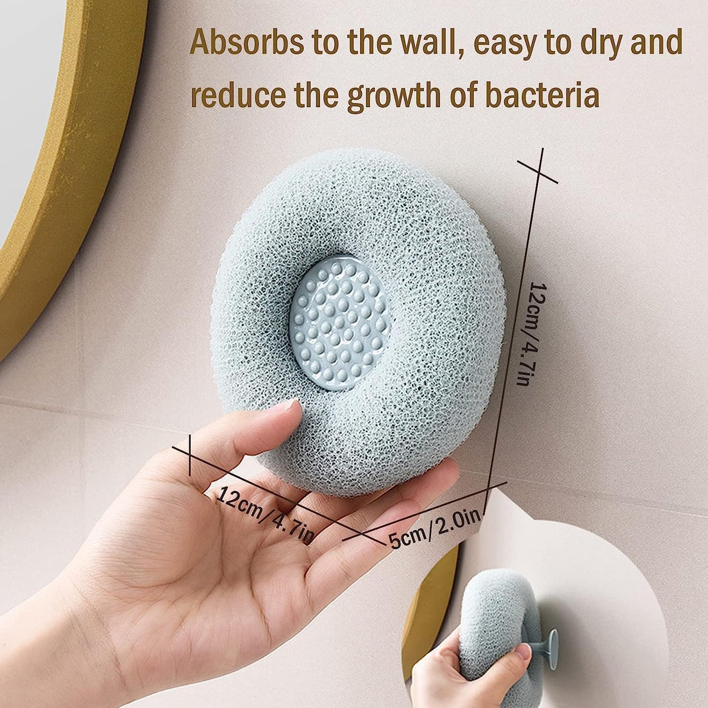 Super Soft Bath Sponge Flower Suction Cup Bath Sponges For Shower Women Men Foam Loofah Sponge Exfoliating Bath Sponge Body Washer Reusable Loofah Massage Bath (1 Pc) - Happy Price - Image 6