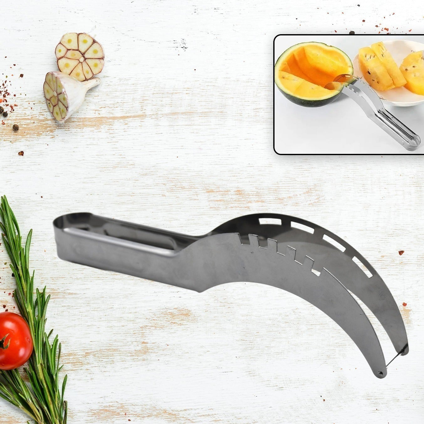 Stainless Steel Watermelon Cantaloupe Slicer Knife Corer Fruit Vegetable Tools Kitchen - Happy Price - Image 1