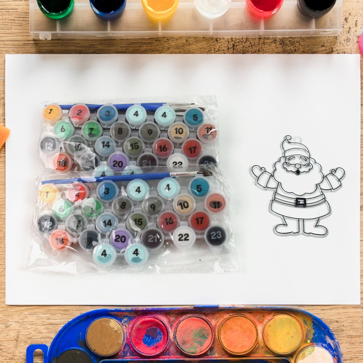 Paint By Number Kits 2 Set 24 Number Color 6 Paint Brushes (2 Set) - Happy Price - Image 6