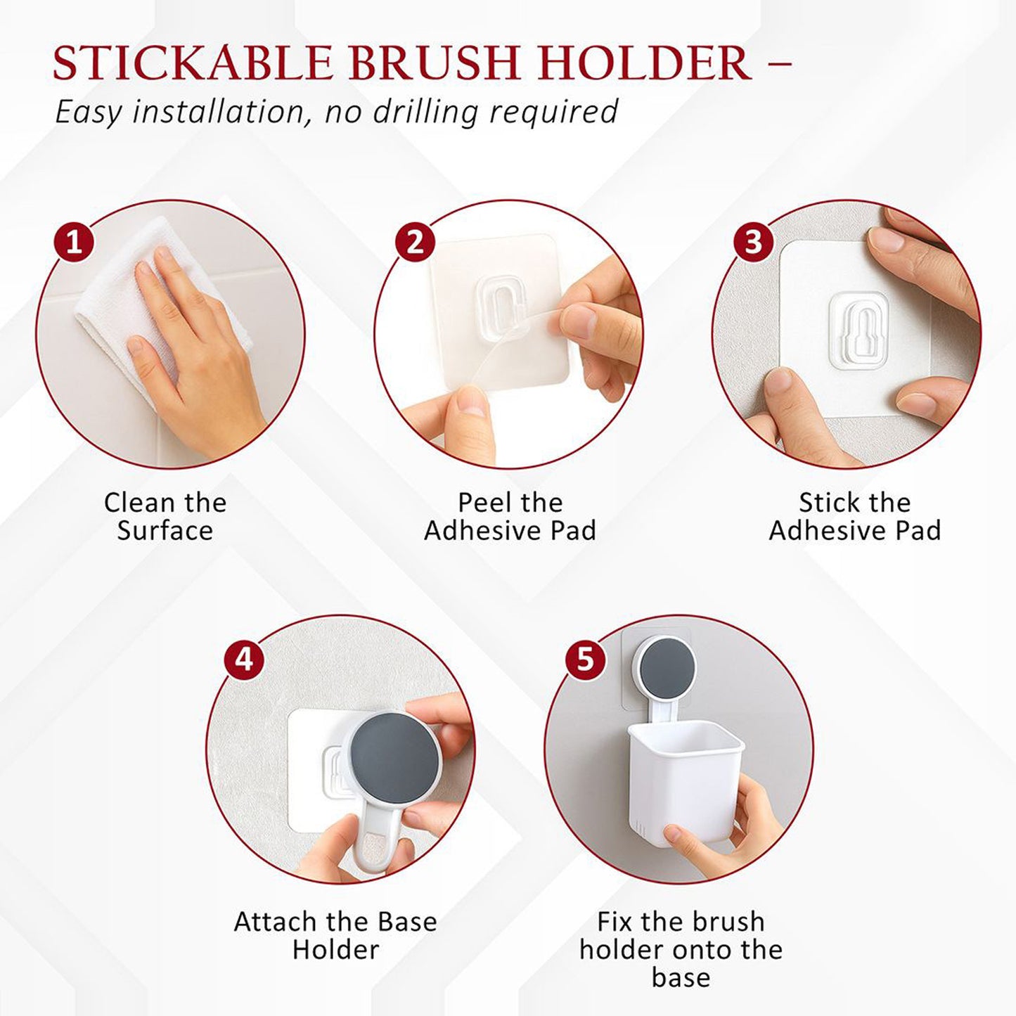 Wall-Mounted Bathroom Organizer for Toothbrush & Essentials (1 Pc) - Happy Price - Image 3